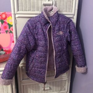 Girls North Face reversible jacket, size 5